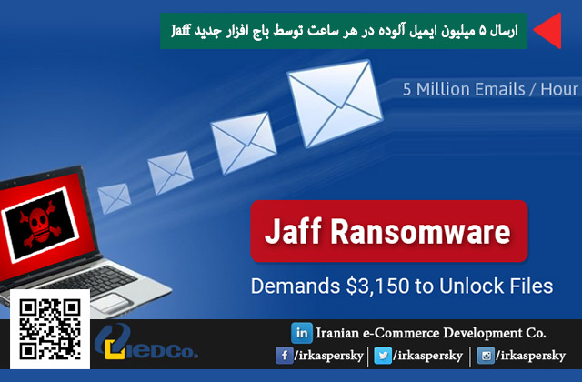 ارسال 5 میلیون ایمیل آلوده در هر ساعت توسط باج افزار جدید Jaff